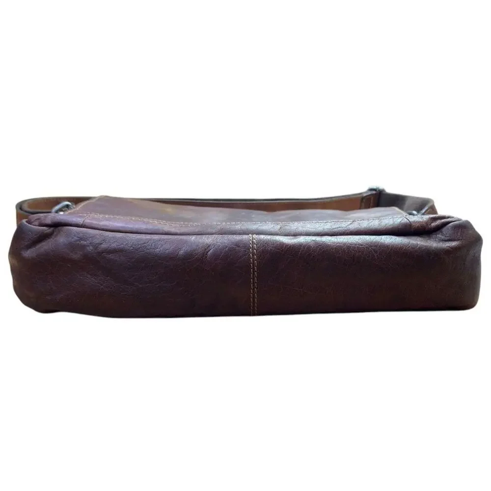 JACK GEORGES VOYAGER LEATHER MESSENGER CROSSBODY BAG